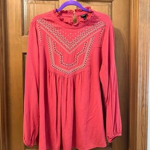 Torrid peach color Embroidered Blouse